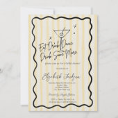 HandGezeichnet Martini Gelb Streifen Brautparty Einladung (Vorderseite)