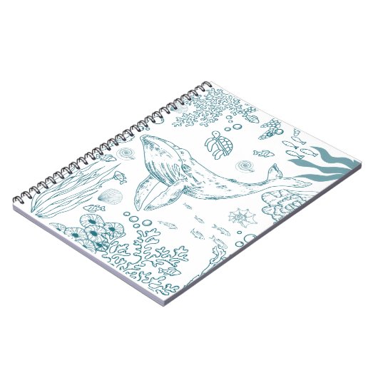 Handgezeichnet Meeresleben Notizblock (Linke Seite)