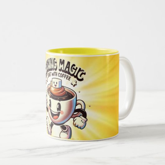 HandGezeichnet moderne Kalligrafie Zitat-Tasse Zweifarbige Tasse (VorderseiteRechts)