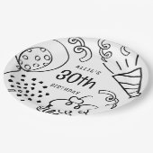 Handgezeichnet Moderner Geburtstag jedes Alters Sc Pappteller (Schrägansicht)