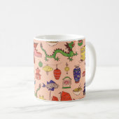 Handgezeichnet Motive aus Hongkong: nahtloses Must Kaffeetasse (VorderseiteRechts)