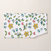 HandGezeichnet Muster für Blumen und Herz Badhandtuch Set (Handtuch)