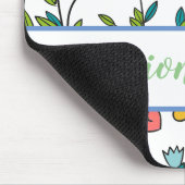 HandGezeichnet Muster für Blumen und Herz Mousepad (Ecke)