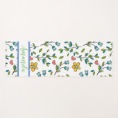 HandGezeichnet Muster für Blumen und Herz Yogamatte (Vorderseite (Horizontal))