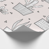 HandGezeichnet Muster für gepolsterte Pflanze Geschenkpapier (Ecke)
