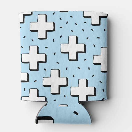 HandGezeichnet Muster mit Plus Zeichen. Dosenkühler (Rückseite)