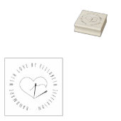 Handgezeichnet Nähherz handgefertigt mit Liebe nac Gummistempel (Stempel)