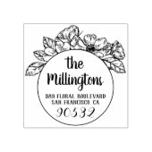 Handgezeichnet Name und Rücksendeadresse der Blume Gummistempel (Prägung)