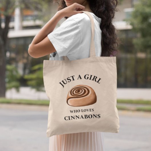 Handgezeichnet Nur ein Mädchen, das Zimtbäume Lieb Tragetasche