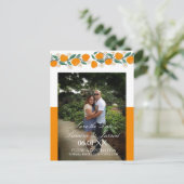 HandGezeichnet Orange Botanical Save the Dates Postkarte (Stehend Vorderseite)