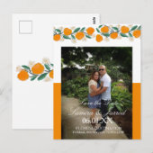 HandGezeichnet Orange Botanical Save the Dates Postkarte (Vorne/Hinten)