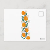 HandGezeichnet Orange Botanical Save the Dates Postkarte (Rückseite)