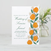 HandGezeichnet Orange Botanical Wedding Kraft (Stehend Vorderseite)
