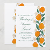 HandGezeichnet Orange Botanical Wedding Kraft (Vorne/Hinten)