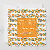 HandGezeichnet Orange Botanisches Abstraktes Braut Einladung (Vorderseite)