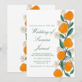 HandGezeichnet Orangefarbene Abstrakte Hochzeit (Vorne/Hinten)