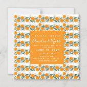 HandGezeichnet Orangefarbene Abstrakte Hochzeit Magneteinladung (Vorderseite)