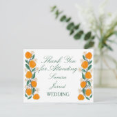 HandGezeichnet Orangefarbene Abstrakte Hochzeit Postkarte (Stehend Vorderseite)