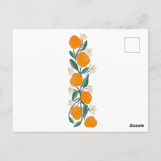 HandGezeichnet Orangefarbene Abstrakte Hochzeit Postkarte (Rückseite)