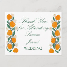HandGezeichnet Orangefarbene Abstrakte Hochzeit Postkarte