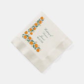 HandGezeichnet Orangefarbene Abstrakte Hochzeit Serviette (Ecke)