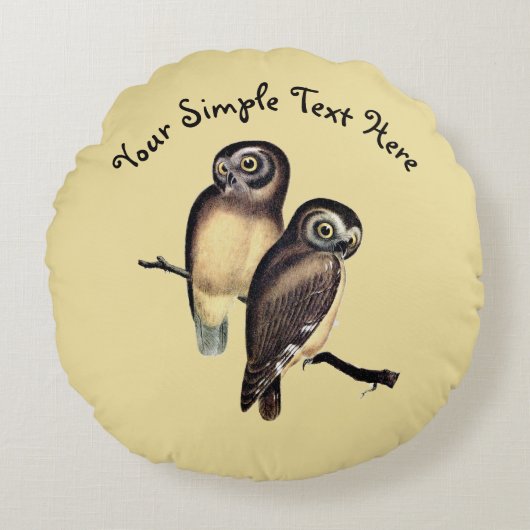 Handgezeichnet Owl Illustration Rundkissen Rundes Kissen (Vorderseite)