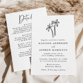 HandGezeichnet Palmbaum QR-Code in einer Hochzeit Einladung