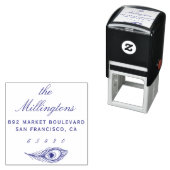 Handgezeichnet Peacock Feather Name & Rücksendeadr Permastempel (Beispiel)