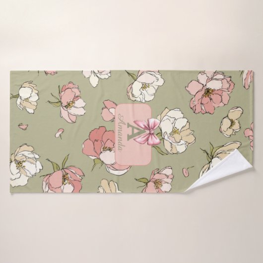 HandGezeichnet Peony Pattern Handtuch Badehandtuch (Badehandtuch)