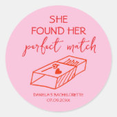 Handgezeichnet perfekt passt Rosa und Rot Bachelor Runder Aufkleber (Vorderseite)
