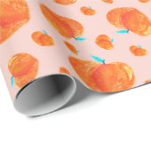 HandGezeichnet Pfirsiche Muster Geschenkpapier (Rolleneckpunkt)