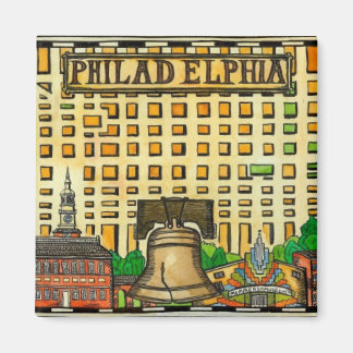 HandGezeichnet Philadelphia-Karte Magnet