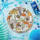 Handgezeichnet Pilze Pappteller (Party)