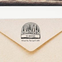 Handgezeichnet Pinienlandschaft Rücksendeadresse