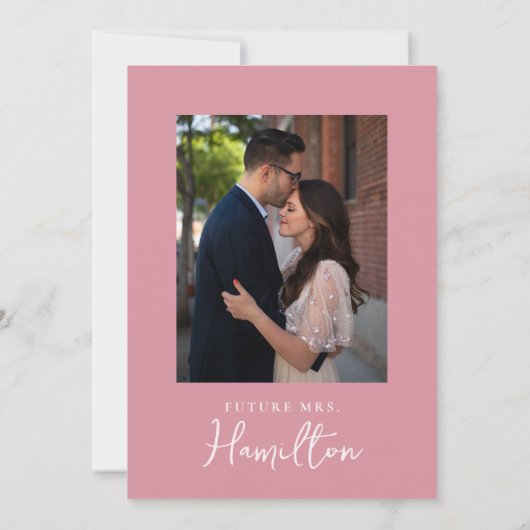 HandGezeichnet Pink Rose Bouquet Foto Brautparty Einladung (Rückseite)