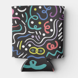 Handgezeichnet Pinselmuster, Zickzacklinien. Dosenkühler