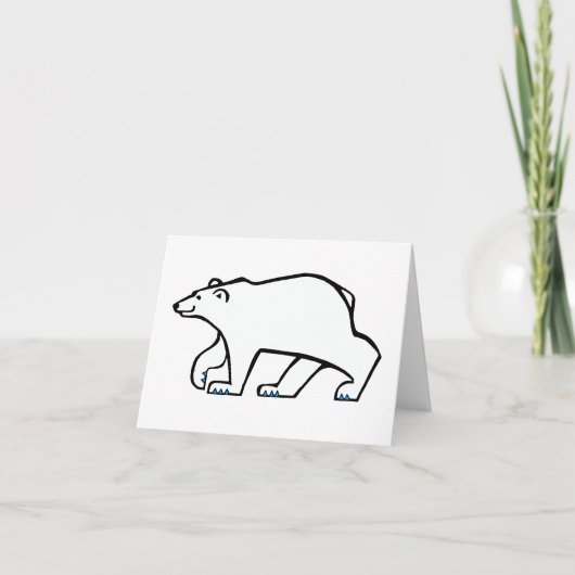 Handgezeichnet - POLAR BEAR - Arktische Tierwelt - Dankeskarte (Vorderseite)