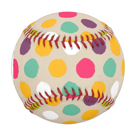 Handgezeichnet Polka-Punktmuster Baseball (Vorderseite)
