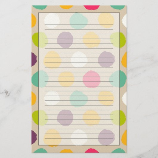 Handgezeichnet Polka-Punktmuster Briefpapier (Vorderseite)