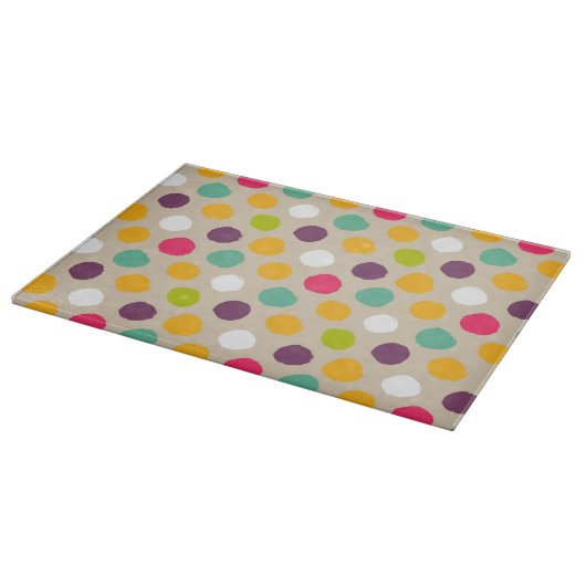 Handgezeichnet Polka-Punktmuster Schneidebrett (Ecke)