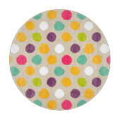 Handgezeichnet Polka-Punktmuster Schneidebrett (Vorderseite)