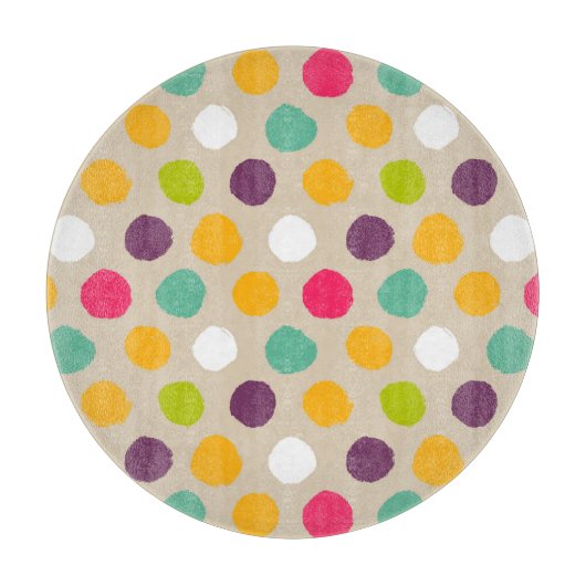 Handgezeichnet Polka-Punktmuster Schneidebrett (Vorderseite)
