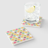 Handgezeichnet Polka-Punktmuster Steinuntersetzer (Seitenansicht)
