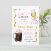 HandGezeichnet Quirky Couples Dusche Einladung (Stehend Vorderseite)