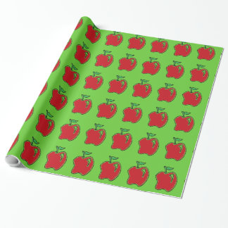 Handgezeichnet Red Apple Fruit Cartoon Geschenkpapier