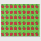 Handgezeichnet Red Apple Fruit Cartoon Geschenkpapier (Flach)