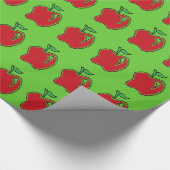 Handgezeichnet Red Apple Fruit Cartoon Geschenkpapier (Ecke)