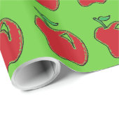 Handgezeichnet Red Apple Fruit Cartoon Geschenkpapier (Rolleneckpunkt)
