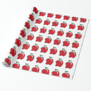 Handgezeichnet Red Apple Fruit Cartoon Geschenkpapier