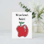 Handgezeichnet Red Apple Fruit Cartoon Postkarte (Stehend Vorderseite)